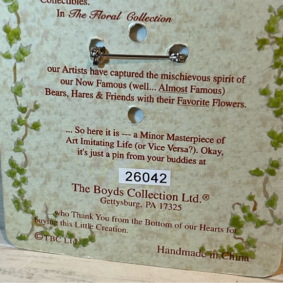 Boyd's Bears Bearwear Pin Floral Collection - Picture 6 of 9
